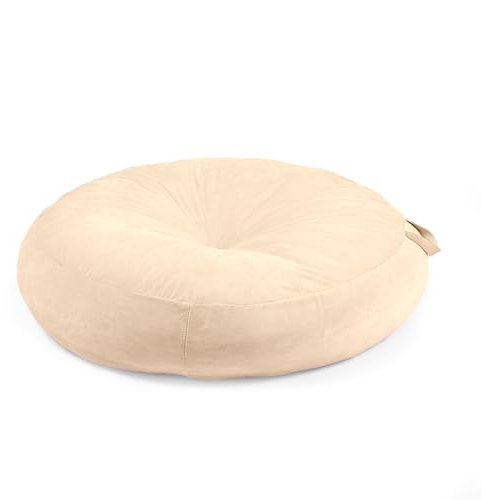 Ashton Modern Large Floor Cushion for Kids - 32 inch Cream Round Floor Pillow for Kids Classroom, Throw, Decorative Pillow, Lounger Reading Nook
