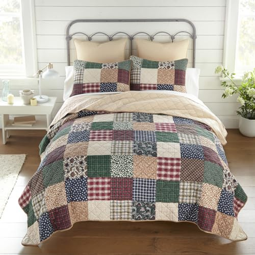 Donna Sharp Rustic Paisley- Queen Quilt Set, Measures 90 x 90, Includes 1 Quilt and 2 Standard Shams, Machine Washable
