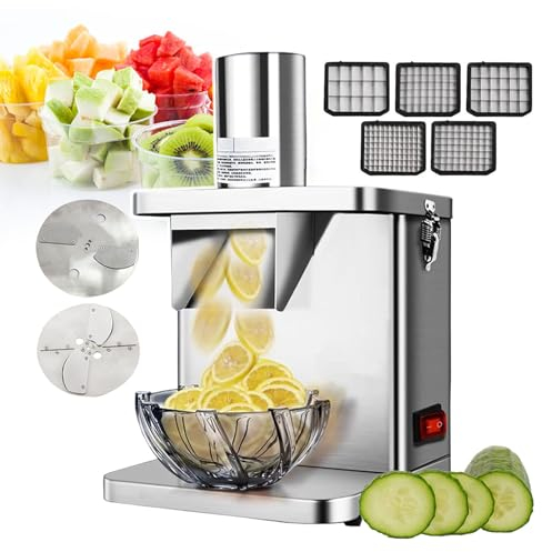 pealiritansemen Coupe-Légumes Et Fruits, Spiraliseur Électrique, avec Couteaux À Découper Et Lame À Trancher, Lame À Déchiqueter, Robot Culinaire Commercial, pour Pommes De Terre, Oignons