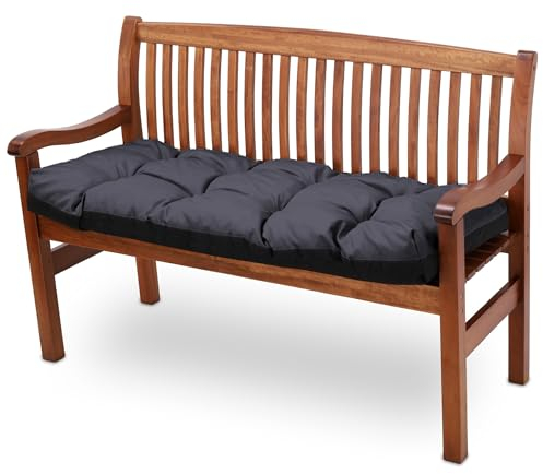 Amazinggirl Bankauflage Sitzkissen Outdoor Hollywoodschaukel Kissen 120x40 cm - Sitzpolster Bank Polster für Sitzbank Gartenbank und Paletten Bankkissen Indoor und Outdoorkissen Graphit