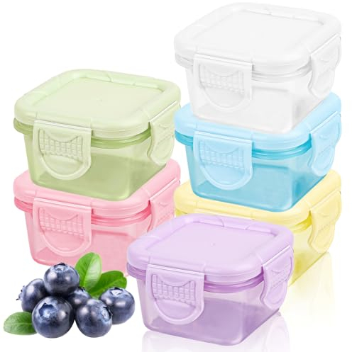 Food Storage Containers with Lids Pack of 6 Small Containers with Lids 150 ml Storage Jars with Lid Salad Dressing Container Mini Tin Sauce Container Food Container Set for Microwave Freezer Safe