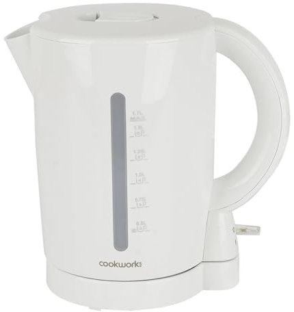 Cookworks WK8321 Electric Kettle, 1.7L Capacity, 2200W, Fast Boil, BPA-Free, Cordless Design, White