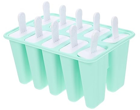 Alipis 10cuadrículas Moldes De Silicona Para Paletas De Hielo Cavidades Molde Para Helados Para Hacer Helados Caseros Apto Para Bebés Fácil De Usar