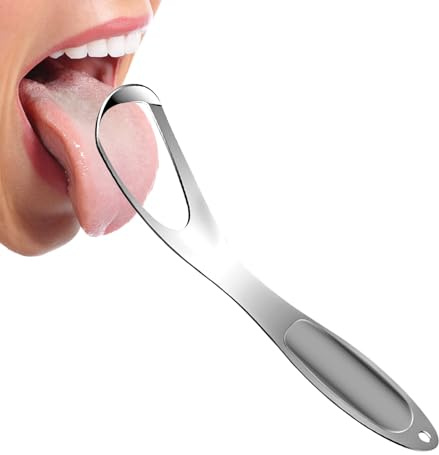 Raspador De Lengua Metálico Herramienta De Higiene Bucal Con Diseño