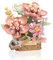 LEIMEND 1 Pezzo Costruzioni Adulti Fiori Artificiali da Costruire Fiori Costruzioni con Cestino Blocchi da Costruzione per Bouquet Rosa Artificiali Decorazioni per la Casa Regali per Ragazze e Adulti