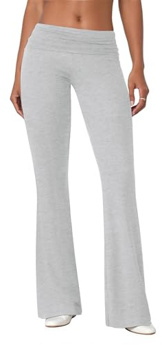 COPYLEAF Flare Leggings for Women Fold Over Stretch Bell Bottom Yoga Pants | Soft Modal Stretch Fabric,Adjustable Fold Over design,Fashionable Flared Leggings,Bootcut Y2K Lounge Casual Sweatpants