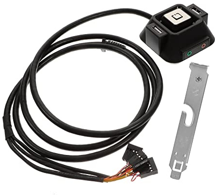 Tofficu Bouton Alimentation Externe pour Pc avec Double USB et Ports Audio Câble Extension de Alimentation pour Démarrage à Distance de Bureau