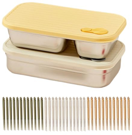 Contenedor apilable Bentos para picnic y camping, portátil, de acero inoxidable 304, con sello de silicona, lonchera de acero inoxidable