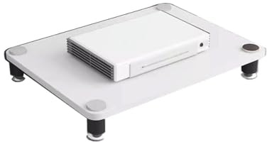 Supporto multimediale AV in legno, moderno giradischi, console stereo, mobiletto audiovisivo, scaffale for riporre i supporti, torre audio for sala di registrazione for videogiochi(Wit,1 Tier)