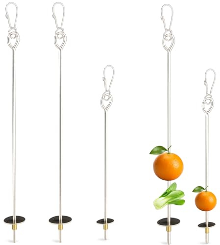 HcvGcm Wellensittich Spielzeug, 3 Vogel Zubehör Futterhalter Aus Edelstahl, Nymphensittich Spielzeug, Obst- Und Gemüsestangen Für Vögel, Papageien Zubehör Für Wellensittich Und Nymphensittich