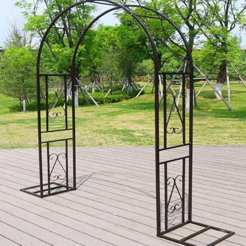 Arche de jardin réglable de 140 à 340 cm de large, cadre en métal durable, résistant aux intempéries, pour plantes grimpantes, décoration extérieure/intérieure, parfait arche de mariage soutien solide