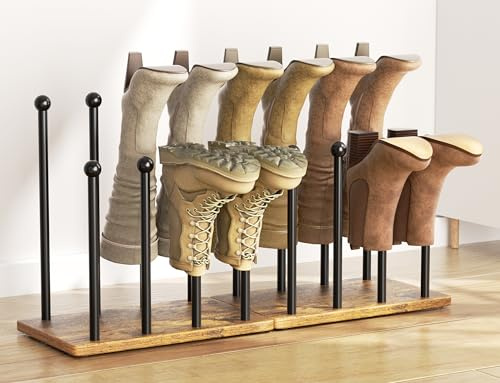 pickpiff Schuhregal 8 Paar Shoe Rack Platzsparend Schuhablage Holz Basis Schuhregal Klein Schwarz