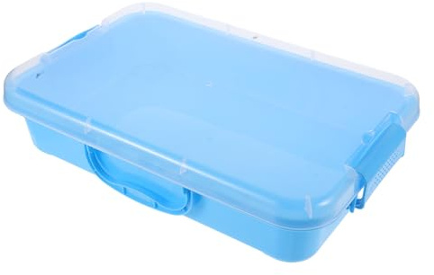 PHENOFICE Sand Box with Lid Medium Blue Interactive Sand Table Multifunctional and Storage for Indoor and Outdoor