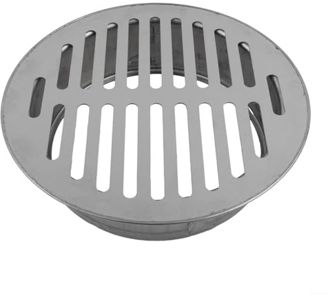 Tapa de desagüe de suelo exterior de acero inoxidable con diseño hueco redondo adecuado para drenaje de balcón y conexiones de tubería de PVC (Ø150 mm)