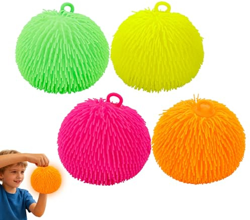 Sensorik Bälle, Sensorischer Stressball Mit Dichtes Haar,Den Fokus Verbessern Können,Für Erwachsene,Reißfestigkeit,Hohe Elastizität,Stress Spielzeug Buschwusch Ball Für Stressabbau (1.Zufällige Farbe)