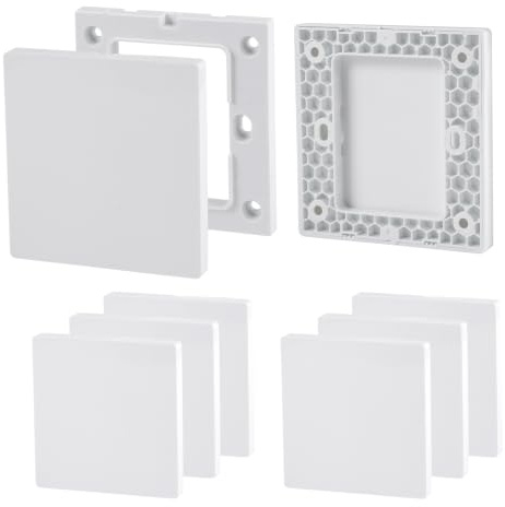 8 Piezas Placas Ciegas Universales, 8,6 x 8,6 cm Plástico Tapa Enchufes para Bebes Blanco Tapa Enchufes para Salón, Comedor y Dormitorio – Enchufes e Interruptores Sin Usar
