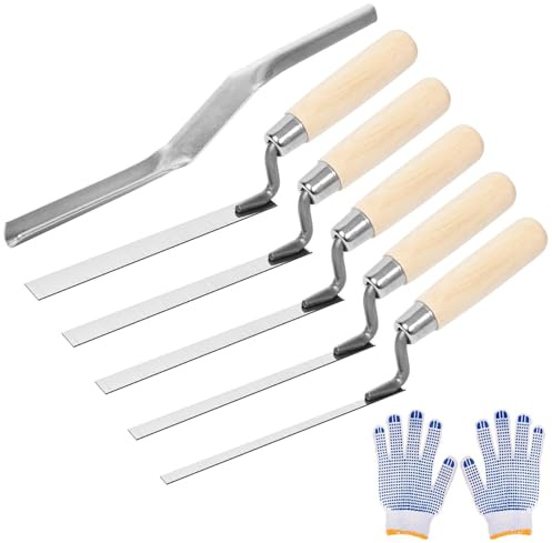 6 Stücke Fugenkelle Set, Fugenkelle für Ziegelfugen und Zement für Pointing Mortar & Tiling Tools, Zement und Verfugungswerkzeug