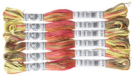 DMC 517-4510 Sticktwist, Cotton, 4510 Grün/Rot, 8 m, 48 meter