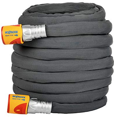 HOZELOCK - Hybrid Watering Hose Tuffhoze 12.5 m : Extremely Flexible, Tuff-Fibre Woven Technology, Suitable for High-pressure Cleaners (40 bar), Durable hose: Ready to Use [8112 8000]