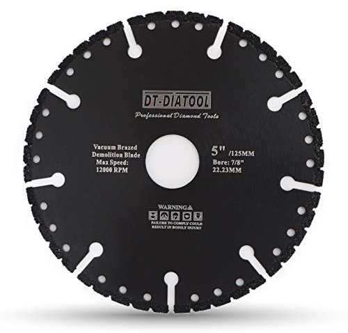DT-DIATOOL Diamant-Trennscheiben 125 x 22,23 mm Mehrzweck Sägeblatt für Stahlbeton Metall Alu Bewehrung Eisen PVC Alle harten Materialien