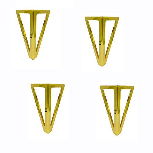 ASDQWER Hairpin Tischbeine Möbelfüße Tischkufen,Hochleistungs-Haarnadel-Möbelbein 5.90-Zoll 4pcs Set Gold-Metall-Beine,DIY-Projekte für Couchtisch, Endtische, Bank, Sofa,Gold