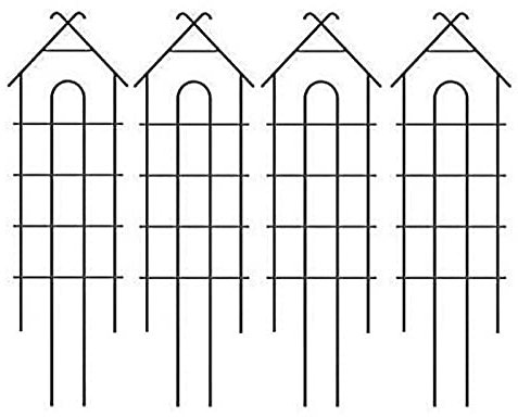 ZSH 4pcs Clôture De Jardin, Cadre d'escalade en Fer Forgé, Fer À Repasser De Pot De Fleur, pour Écran De Décoration De Jardin