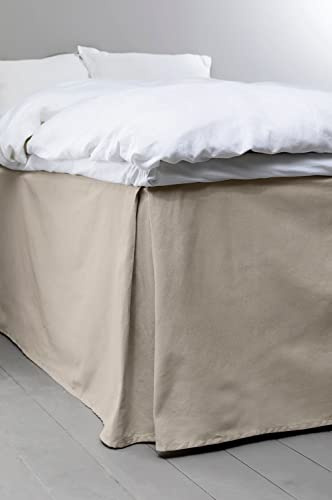 Jotex Colour Betthusse - 100% hochwertige Bio-Baumwolle Bettrock, Höhe 60 cm - Graubeige, 90 x 200 cm