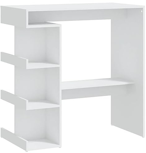 vidaXL Bartafel met opbergrek 100x50x101,5 cm bewerkt hout wit