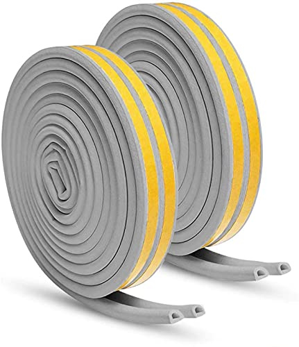Tuokay 30 Meter Dichtungsband, 9mm (Breite) x 6mm (Höhe), D/B-Profil (Grau) | Türdichtung Selbstklebend, Gummidichtung für Türen Fensterdichtung Windschutz Lärm