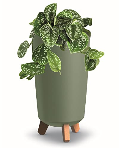 botle Blumentopf mit Füßen HOH Tube Pflanzkübe D 24 cm aus Kunststoff Matte Grün Übertöpfe
