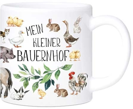 Personalisierte Bauernhoftiere meine erste Kinder-Tasse mit Namen und Spruch - Mein kleiner Bauernhof (Kunststoff 180ml)