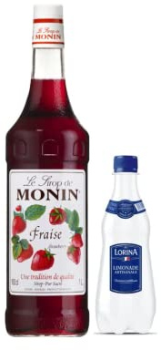 Set de almíbar y limonada: Almíbar - Fresa 1L – Limonada Lorina (24x42cl)