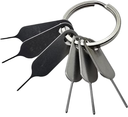 6 Pack PHONSUN Universal Sim Card Tray Removal Tool SD Opening Eject & Doorbell Reset Pin (Includes Keyring) for iPhone iPad Samsung Galaxy Google Pixel Motorola Phones - 3 Small and 3 Large
