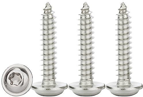 Drenky Viti per Legno Torx M5x18mm,50 Pezzi Viti Autofilettanti con Rondella Acciaio Inox A2 V2A Viti Autoperforanti a Testa Bombata Elevata Durezza,Filettatura Completa Metrica
