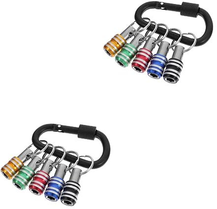 Angoily 10pcs Material Key Ring Extenders for Storage Drill Bit Holder Keychains Detachable Carabiner