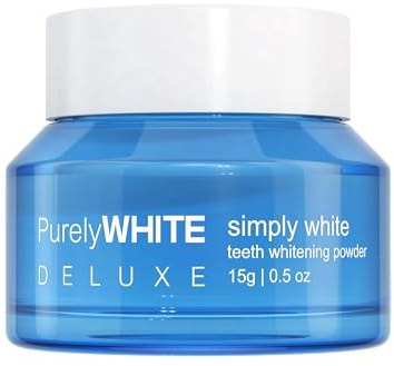 PurelyWHITE DELUXE, Whitening Powder - Removes Stains, No Sensitivity - Enamel-Safe Toothpaste Whitening Powder for Coffee, Tea, Food, Wine, and Tobacco Stains.