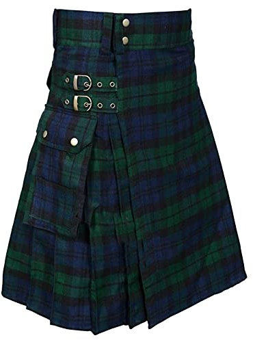 Duohropke Traditioneller Kilt Herren Mode Schottischer Rock Neue Männer Rock Utility Männlich Klassischer Retro Rock Mittelalterliche Schottland Faltenröcke Spleiß Schottischer Kilt