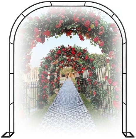 BZCKBZ Rosenbogen Metall Torbogen Gartenbogen Rankhilfe Rankgitter Spalier Torbogen Für Kletterpflanzen Laubengang(Color:Black,Size:120 * 220cm/47.2 * 86.6in)