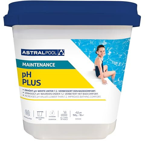 Astralpool pH Plus Granulat 5 kg - Professioneller pH-Heber für Pool, Whirlpool, optimale pH Regulierung schützt vor Kalkablagerungen und Hautreizungen