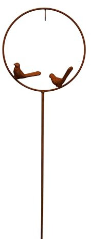 Bornhöft Gartenstecker Meisenknödel Halter aus Edelrost Metall Rost Gartendeko Edelrost rostiger Beetstecker Futterstation Vögel Garten Dekoration