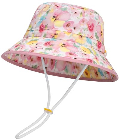 MASOCIO Gorro Niña de Sol Verano Gorra Pescador Proteccion Solar UV UPF 50 Sombrero 3 4 5 6 Exteriores Playa Edad 2-7 Años Rosa 3