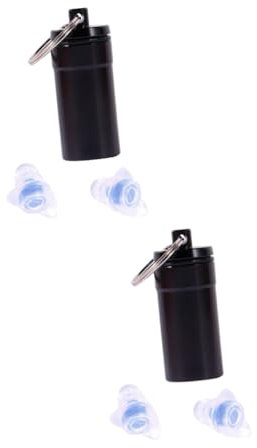 Healeved 2pairs Silicone Musician Earplugs Portable Bottle Reusable Noise Reduction Hearing for Concerts Festivals and Comfortable Fit for Extended Wear