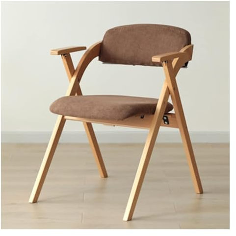 Air-Esszimmerstuhl aus Leder mit Armlehnen, klappbar, gepolstert, für den Innenbereich, Esszimmerstuhl im Mid-Century-Stil mit Armlehnen und gepolsterter Sitz- und Rückenlehne aus Holz, für