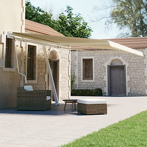 Hovothy Tenda da sole elettrica per balcone, cortile o caffè e ristoranti, impermeabile e resistente ai raggi UV, 400 x 300 cm, colore: crema