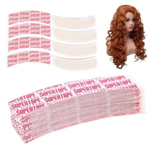 WUSJCOF 30 unidades Extra fuerte invisible doble cara adhesivo fuerza cinta de peluca, invisible impermeable cinta adhesiva para pelucas (7.6 x 2.2 cm, Blanco)