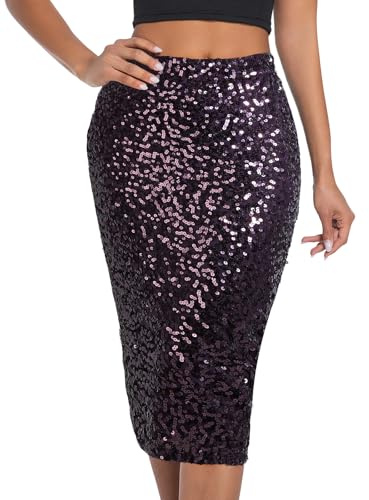 BALAYSIER Falda de Lentejuelas para Mujer