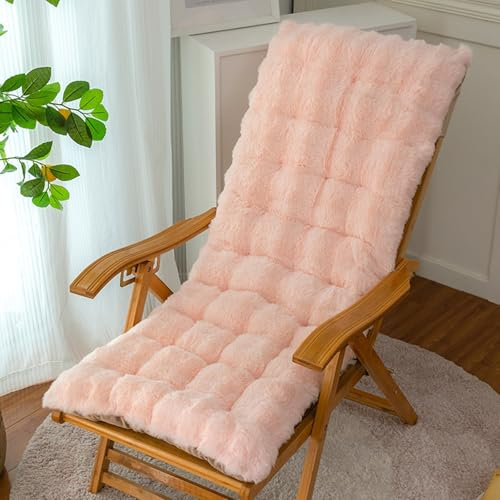 Generisch Polster Für Schaukelstuhl, Weiche Plüsch Deckchair Auflagen, Flauschiger Sonnenliege Kissen Für Deckchair Innen Außen(Pink,39.37x15.74in)