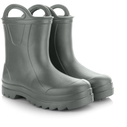 Lemigo Bottes de pluie pour enfants très légères en mousse EVA avec poignée pour garçons et filles 735 Doggy (Vert, Système Taille Chaussures EU, Enfant de 2 à 5 ans, Numérique, Moyen, 25)