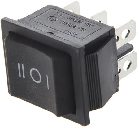 HPHPH Interruptor basculante for Barco DPDT de 6 terminales, 3 Posiciones, Encendido/Apagado/Encendido, Bipolar, Doble Tiro, 16 A, 250 V CA, 20 A, 125 V CA Interruptor Basculante