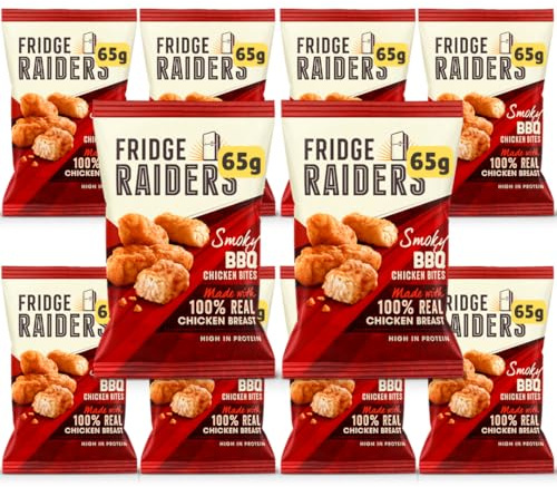 Lunchables Fridge Raider Chicken bites 10 packs - High protein Packed lunch snacks, picnic food, school lunchbox (10x65g Smoke BBQ)